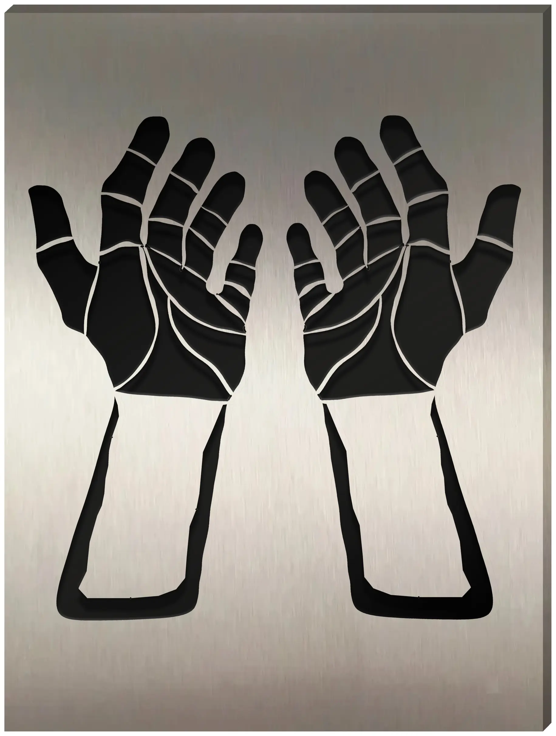 Quadro in acciaio mani stilizzate | Vendita online - bellissimo quadro rappresentante delle mani stilizzate - misure 70x50 e 100x70 acciaio inox...